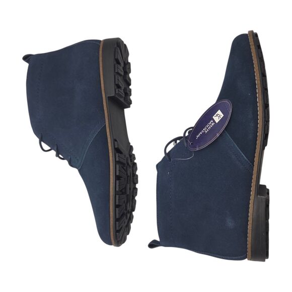 White Mountain Women Auburn Lace Up Ankle Boots Navy Blue 10M Casual All Seasons - Picture 8 of 16